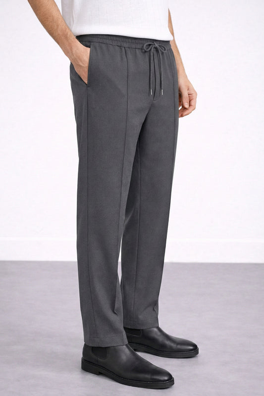 IVAR® Slate Grey Stapered Knitted Pants