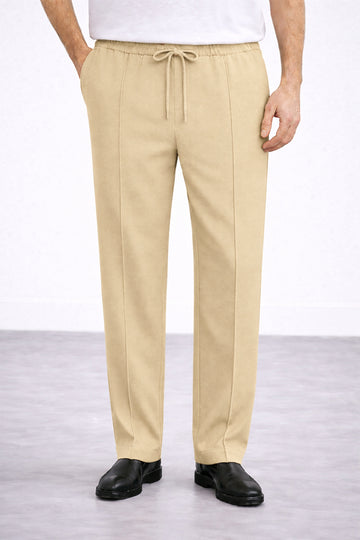 IVAR® Beige Stapered Knitted Pants