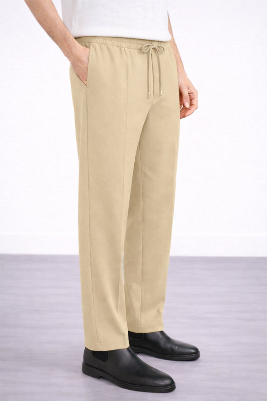 IVAR® Beige Stapered Knitted Pants