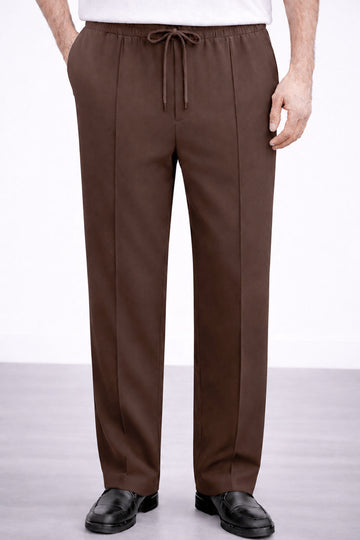 IVAR® Chocolate Brown Stapered Knitted Pants