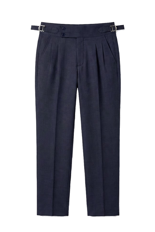 IVAR® Steel Blue Pleated Gurkha Pants