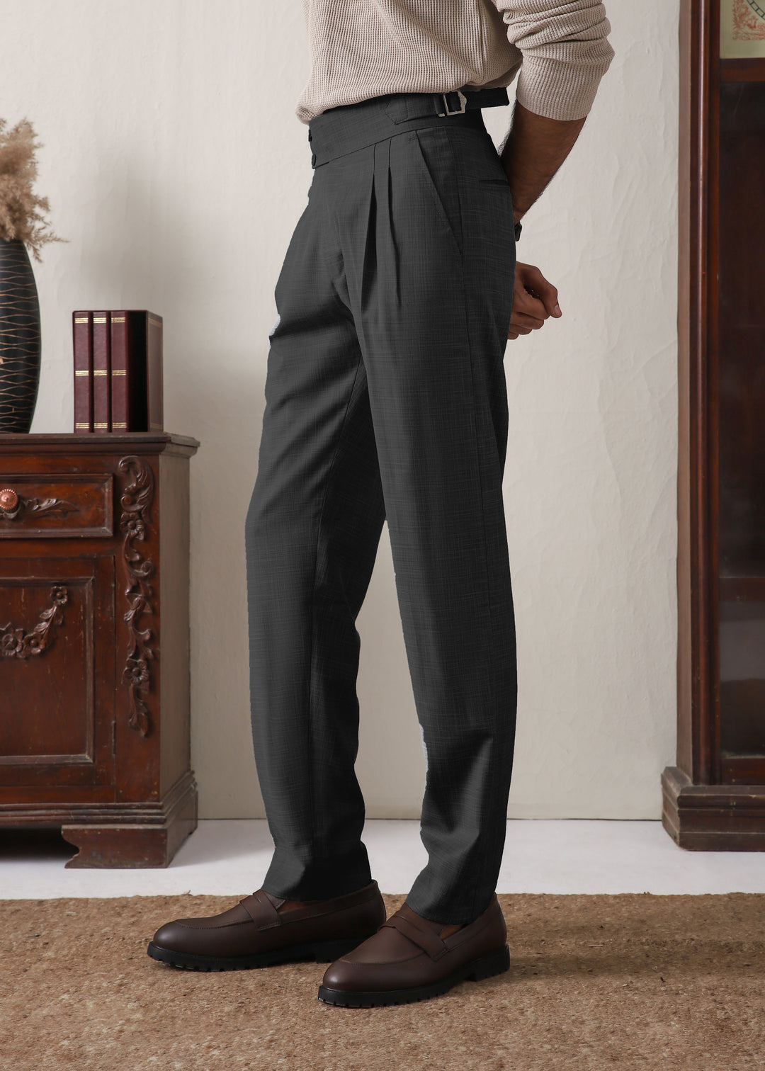 IVAR® Steel Grey Pleated Gurkha Pants