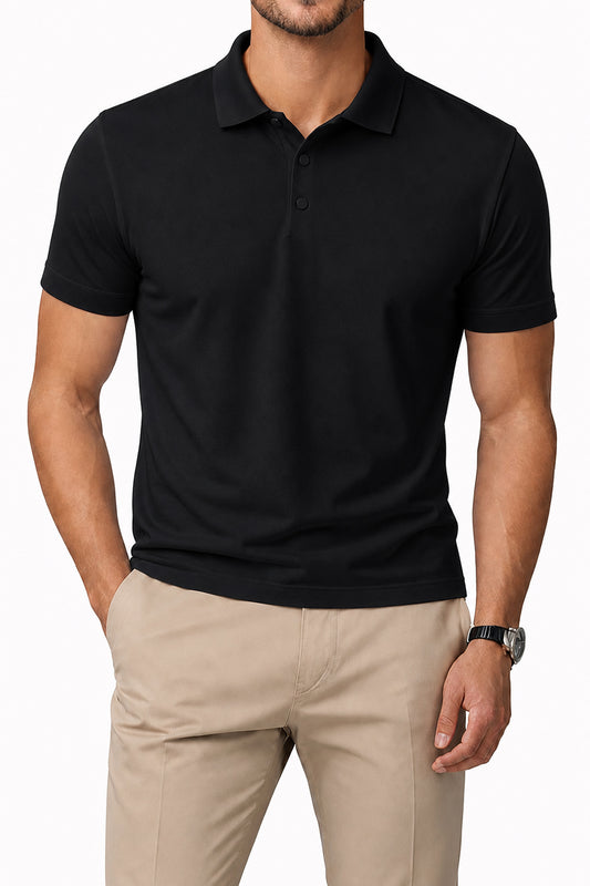 IVAR Black Stitchless Polo