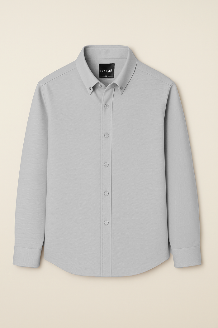IVAR® Non Iron Stone Grey Slim Fit Shirt