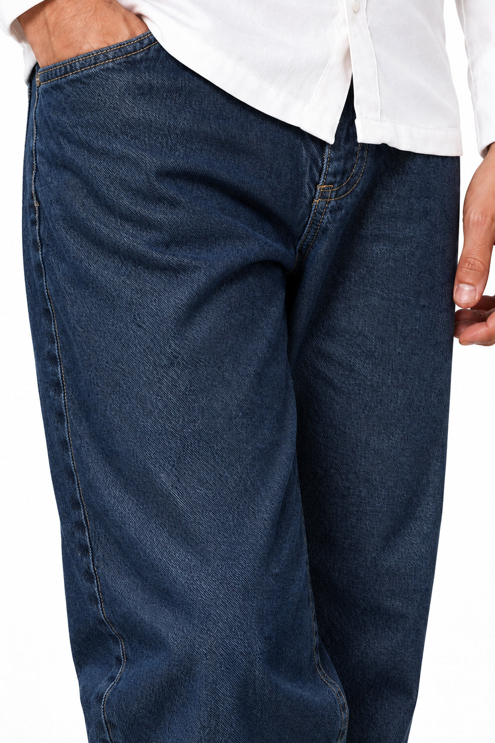 IVAR Dark Blue Straight Fit Denim – dark blue straight-leg denim jeans, view 3