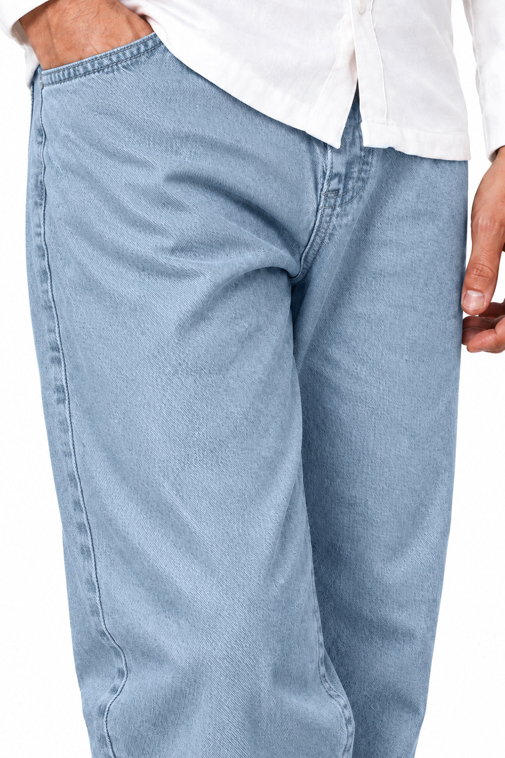 IVAR Light Blue Straight Fit Denim – light blue straight-leg denim jeans, view 3