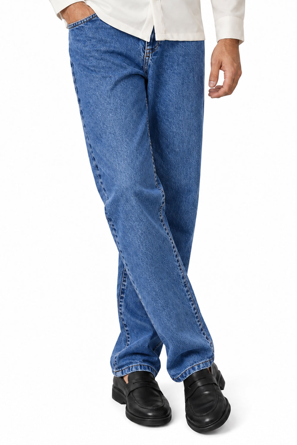 IVAR Mid Blue Straight Fit Denim – men's mid blue straight fit denim jeans
