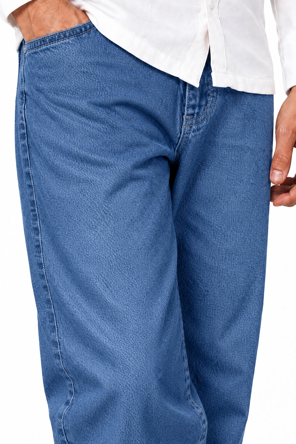 IVAR Mid Blue Straight Fit Denim – mid blue straight-leg denim jeans, view 3