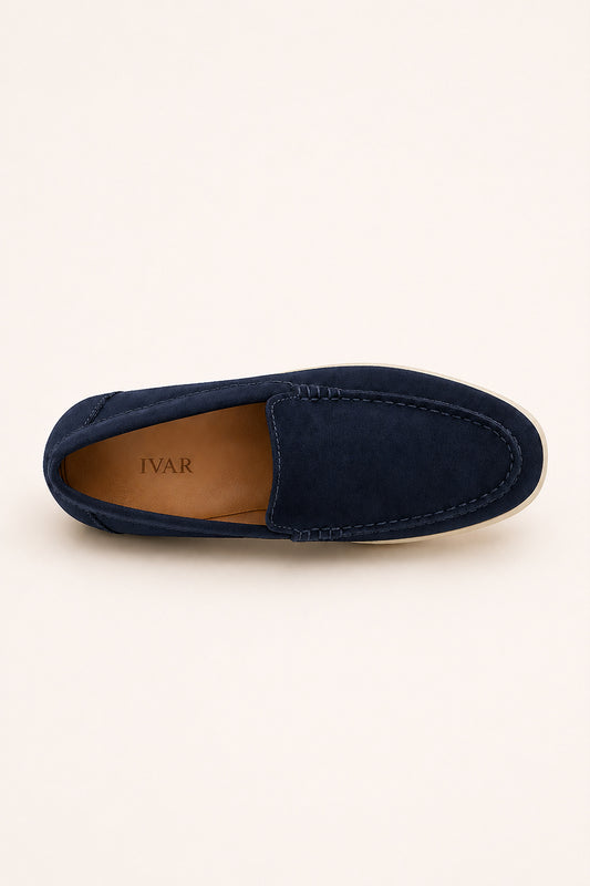 IVAR® Navy Suede Loafers