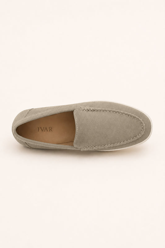 IVAR® Olive Grey Suede Loafers