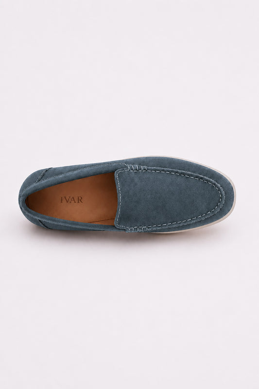 IVAR® Teal Blue Suede Loafers