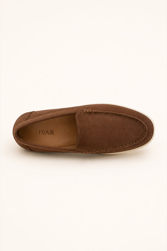 IVAR® Tan Brown Suede Loafers