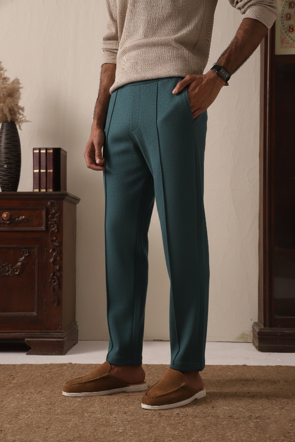 IVAR® Teal Stapered Knitted Pants