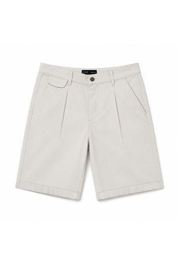 IVAR Light Beige Tailored Pleated Shorts