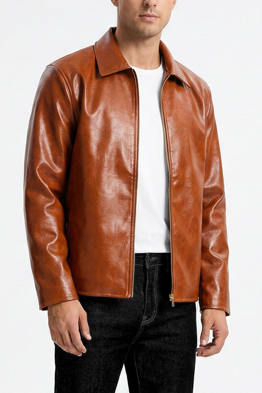 IVAR®  Maverick Tan Brown Leather Jacket