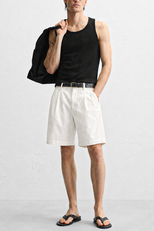 IVAR Black Muscle Ribbed Tanktop - Model Wearing, Front View - IVAR Clothing