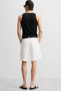 IVAR Black Muscle Ribbed Tanktop - Model Wearing, Back View - IVAR Clothing