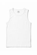 IVAR White Muscle Ribbed Tanktop - Front Flat Lay - IVAR Clothing