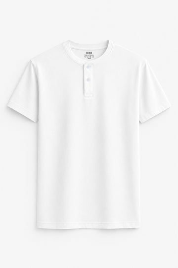 IVAR Tapered Fit Off White Henley
