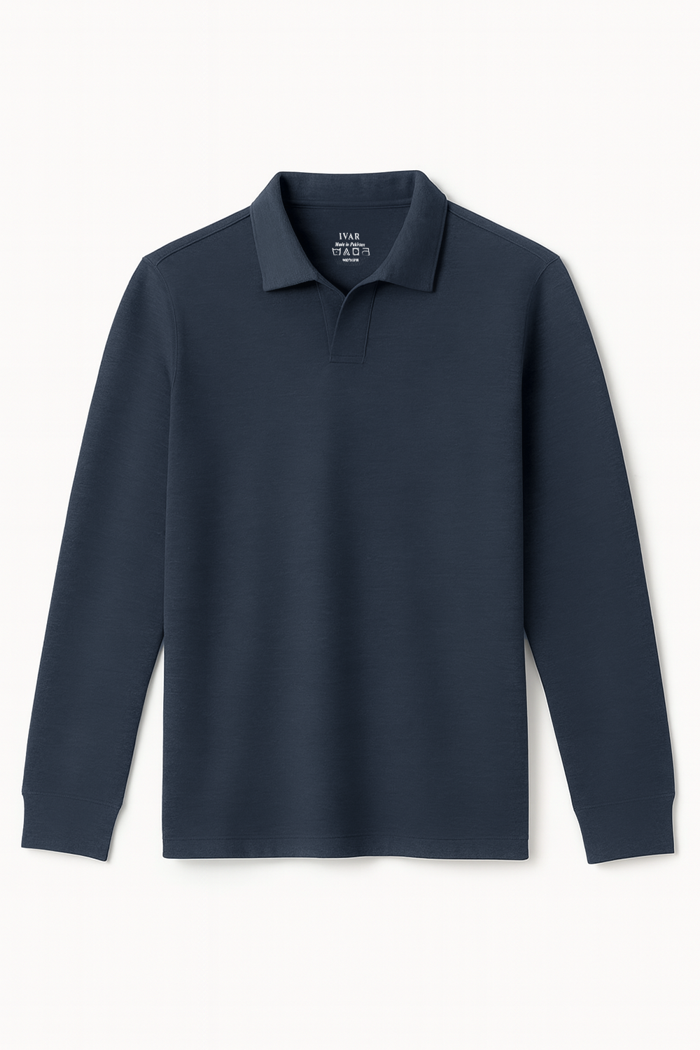 IVAR® Teal Blue Full Sleeve Johnny Collar Polo