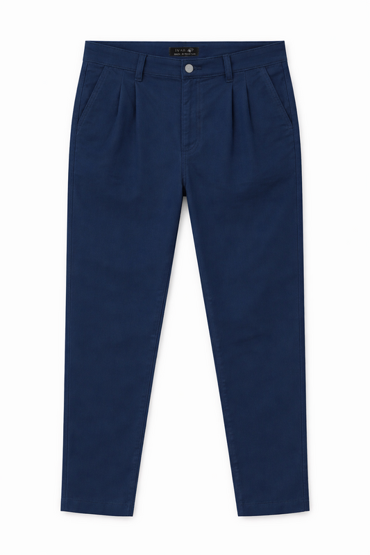 IVAR® Teal Twill Straight Fit Pleated Pants