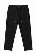 IVAR Black Textured Linen Pant - Flat Lay - IVAR Clothing