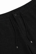 IVAR Black Textured Linen Pant - Pocket Close-Up Detail - IVAR Clothing