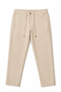 IVAR Dark Khaki Textured Linen Pant - Flat Lay - IVAR Clothing