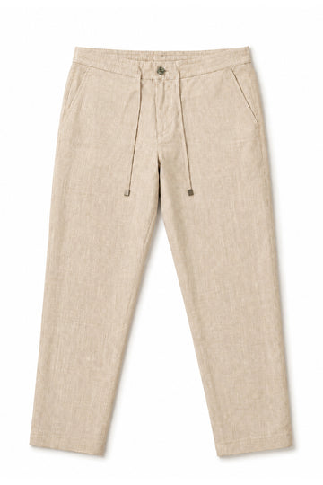 IVAR Dark Khaki Textured Linen Pant - Flat Lay - IVAR Clothing