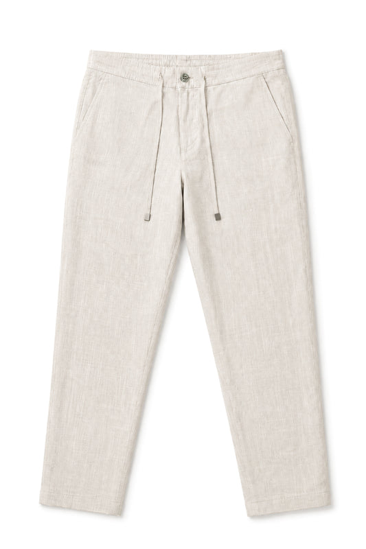 IVAR Oatmeal Textured Linen Pant