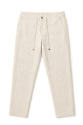 IVAR White Textured Linen Pant - Flat Lay - IVAR Clothing