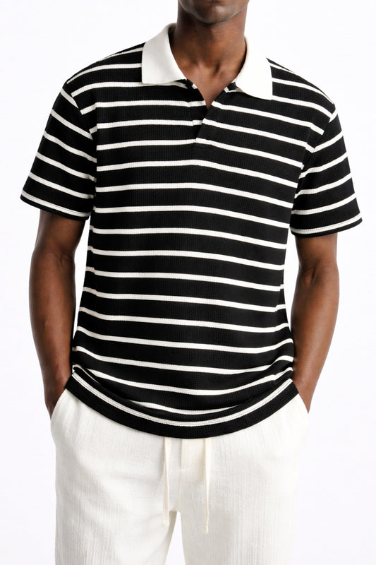 IVAR® Black Textured Polo