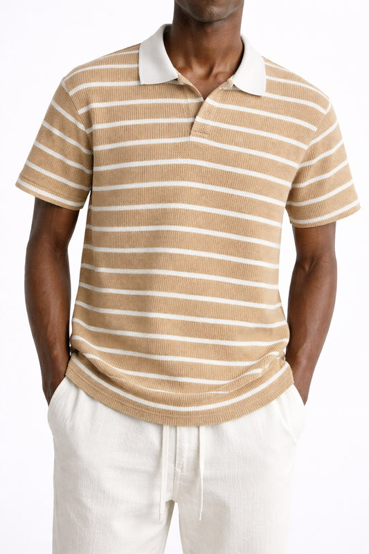 IVAR® Beige Textured Polo