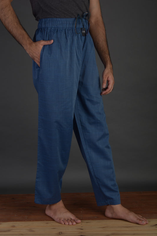L.A finished Ocean blue slub Woven Pajama (100% Cotton)