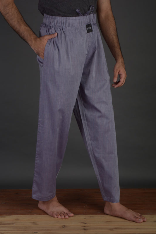 Dyed Yarn Muave Woven Pajama (100% Cotton)