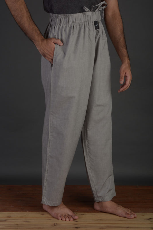 L.A finished Coin Grey Woven Pajama (100% Cotton)