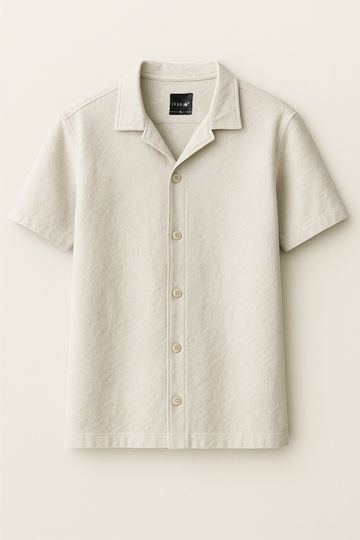 IVAR® Warm Grey Cuban Collar Shirt