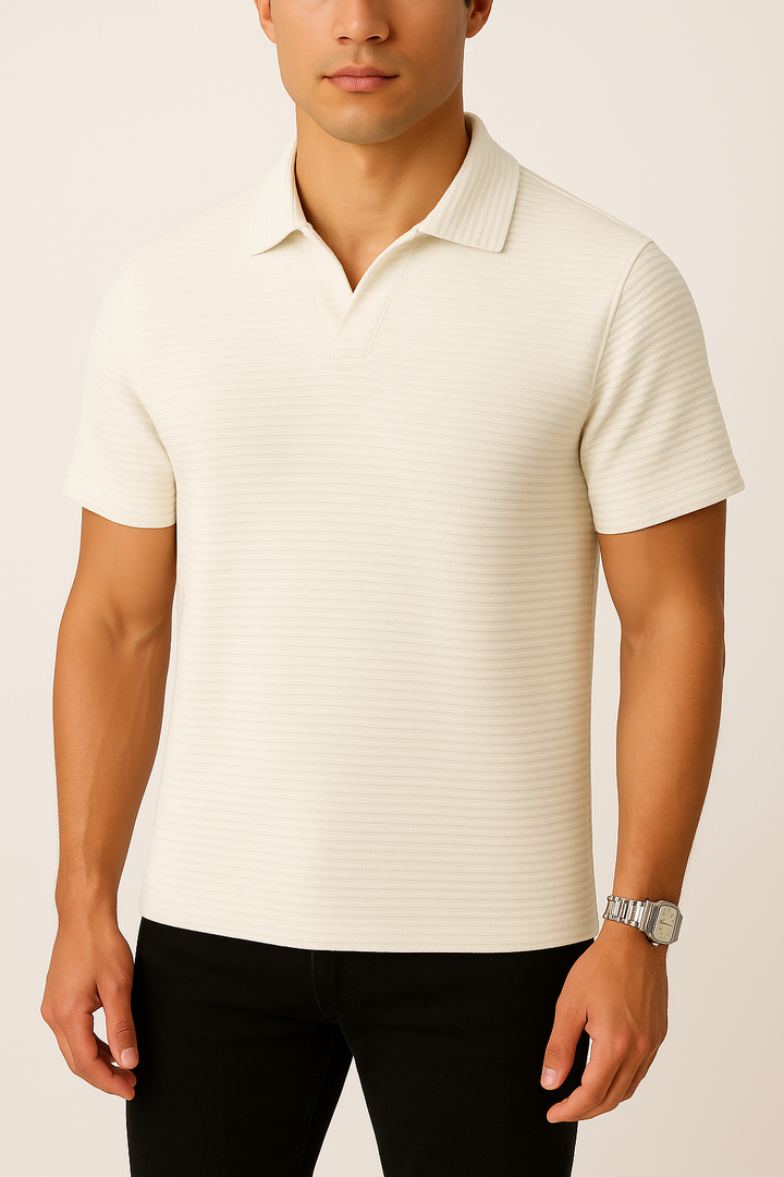 IVAR® Ottoman White Johnny Collar Polo