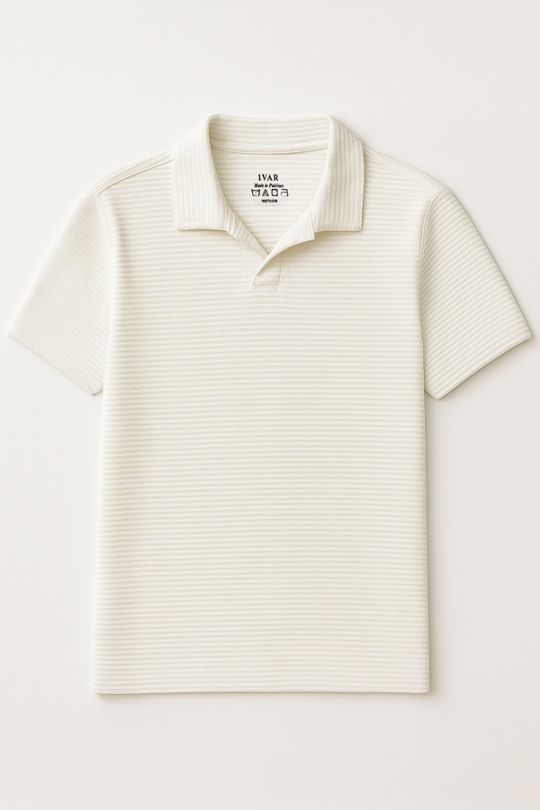 IVAR® Ottoman White Johnny Collar Polo