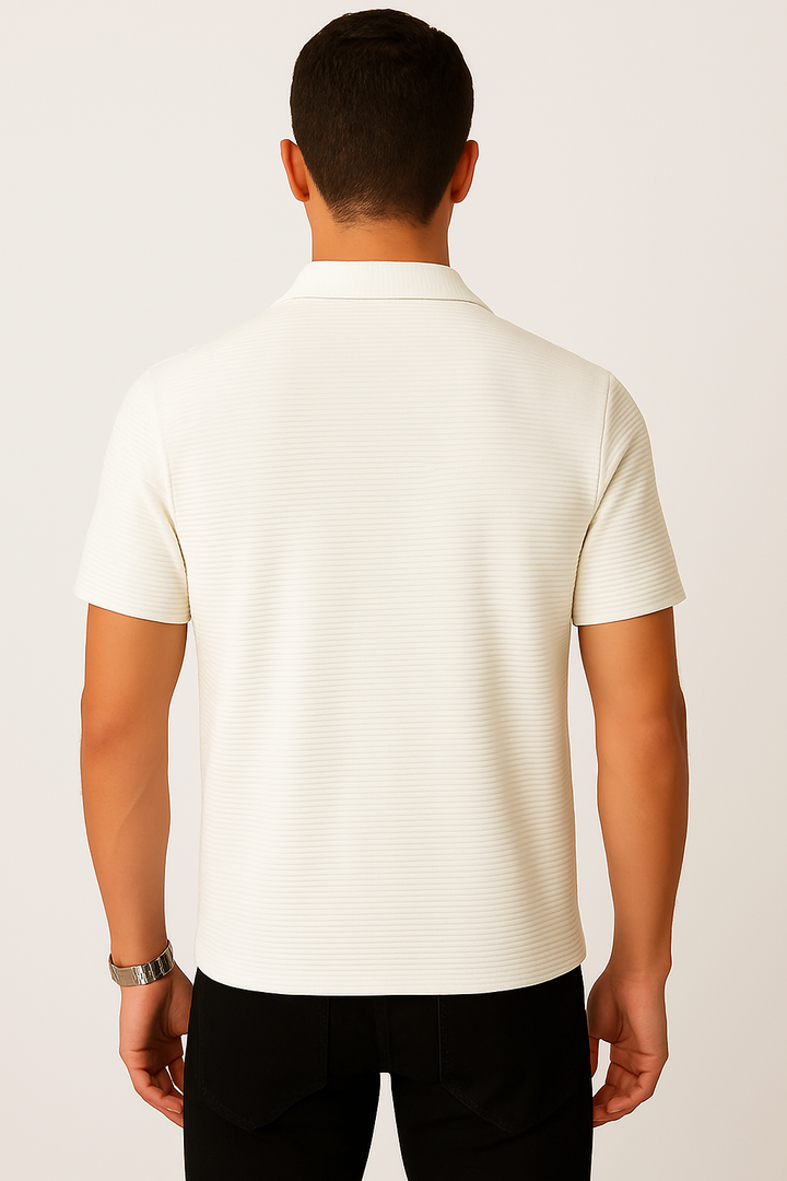 IVAR® Ottoman White Johnny Collar Polo