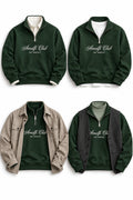 IVAR Deep Forest Amalfi Quarter Zipper – deep forest fleece quarter zip with Amalfi Club lettering, view 4