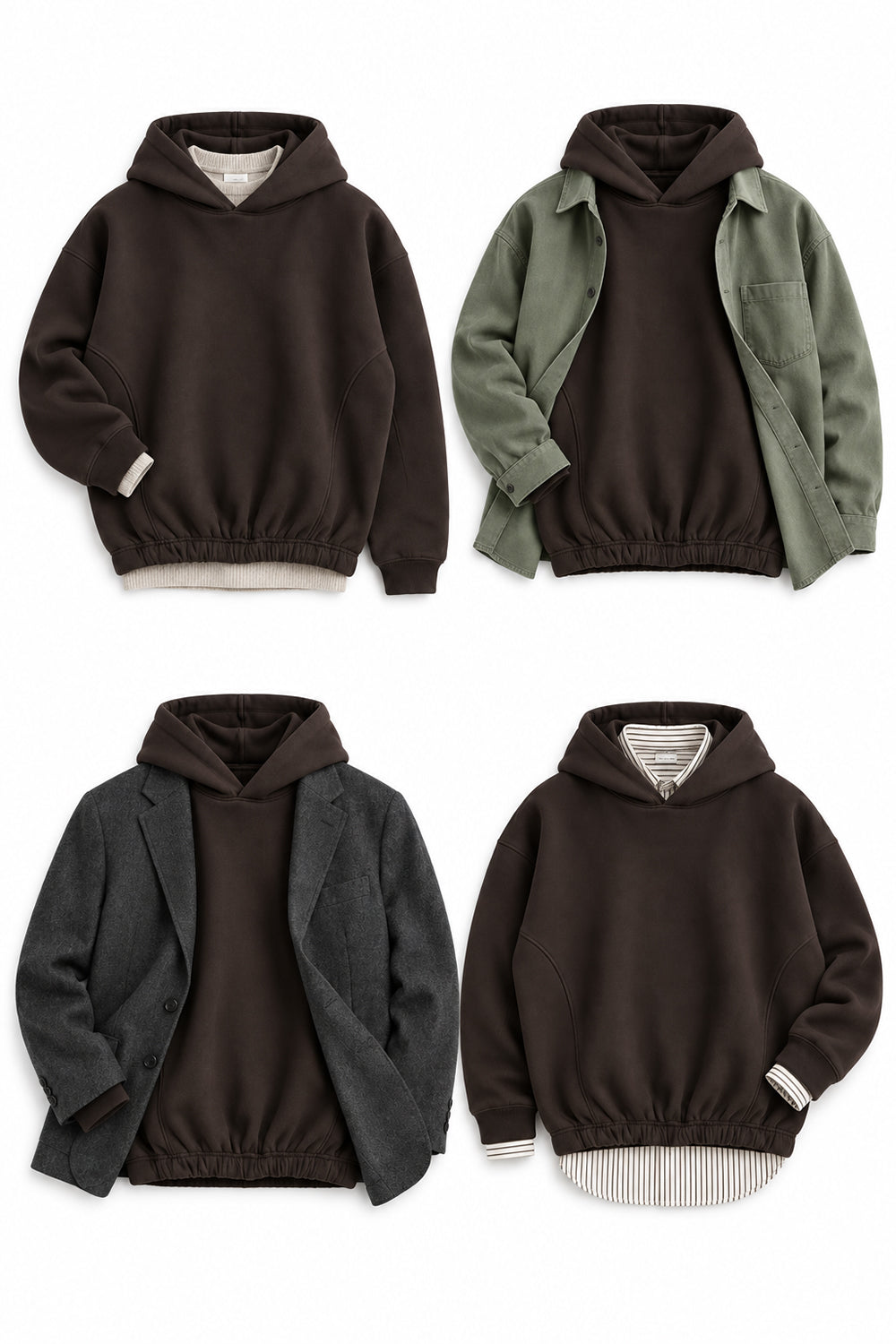 IVAR Brown Culture Heavy Fleece Hoodie – brown heavy fleece hoodie, view 4