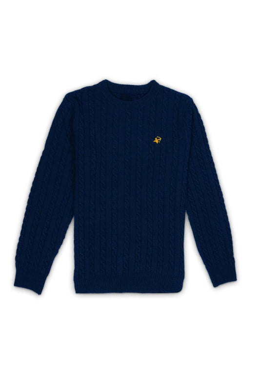 Navy Cable Knit - Wool style sweater