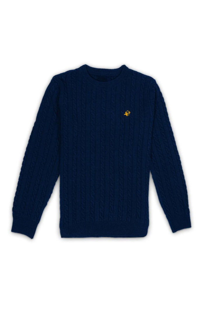 Navy Cable Knit - Wool style sweater