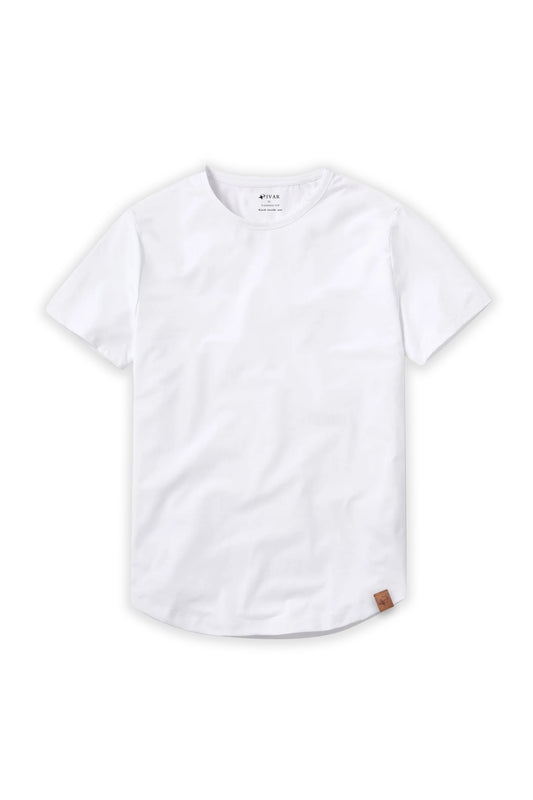 IVAR® Luxeknit White shirt (Curved Hem design)