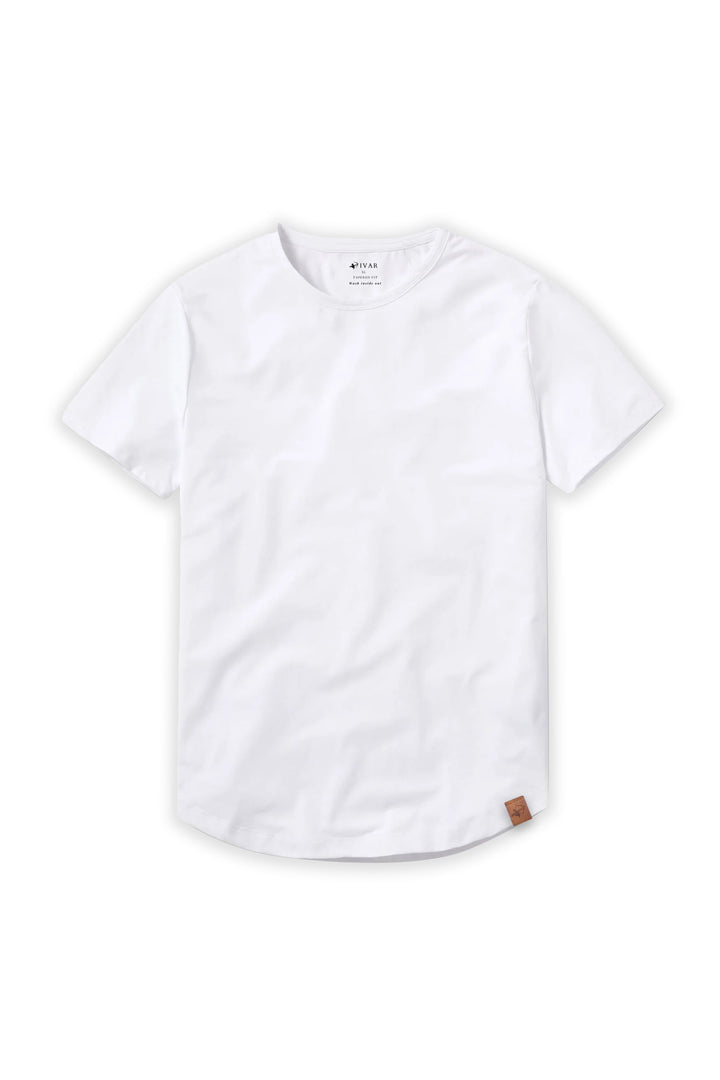 IVAR® Luxeknit White shirt (Curved Hem design)