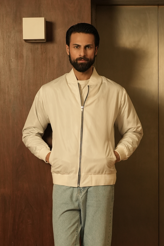 IVAR® White Windshell Bomber Jacket