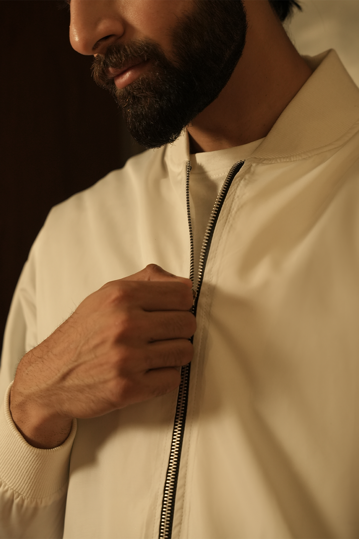 IVAR® White Windshell Bomber Jacket