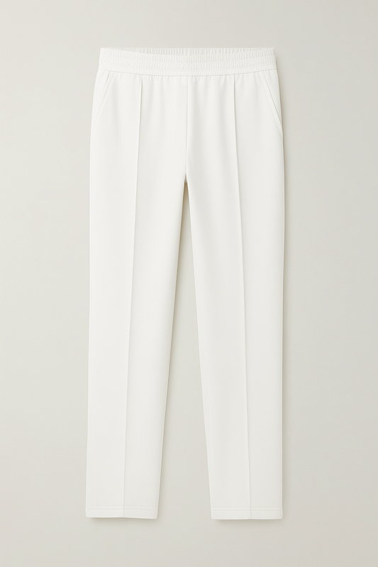 IVAR® White Fleece Pleated Pants