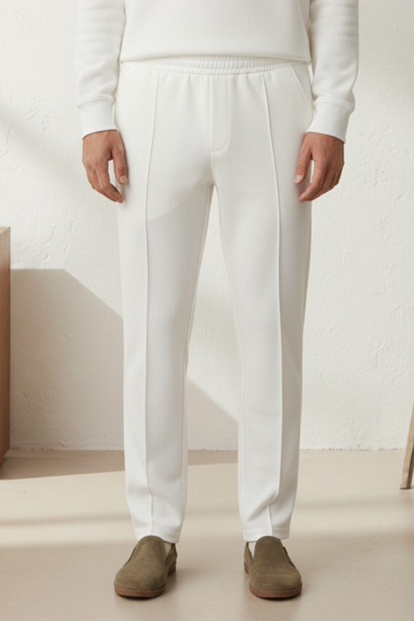 IVAR® White Fleece Pleated Pants